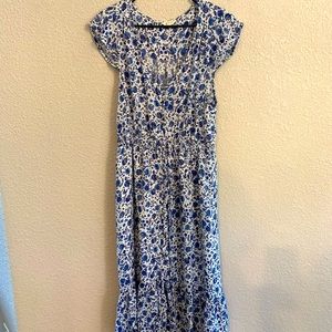 Lucky brand blue floral midi dress